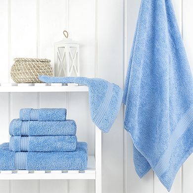 American Soft Linen Premium 6-Piece Sky Blue Turkish Cotton Towel & Washcloth Set