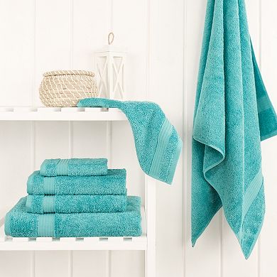 American Soft Linen Premium 6-Piece Turquoise Turkish Cotton Towel & Washcloth Set