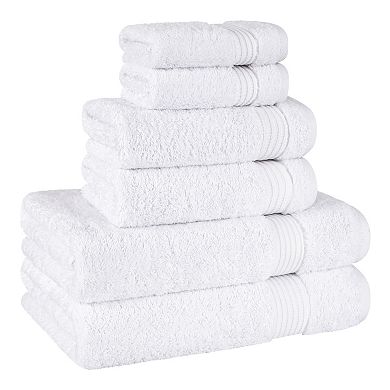 American Soft Linen Premium 6-Piece White Turkish Cotton Towel & Washcloth Set