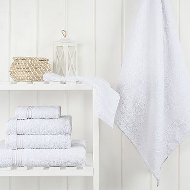 American Soft Linen Premium 6-Piece White Turkish Cotton Towel & Washcloth Set