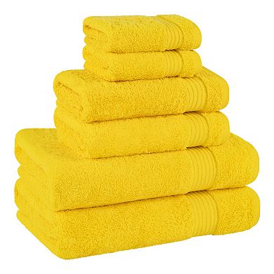 American Soft Linen Premium 6-Piece Yellow Turkish Cotton Towel & Washcloth Set