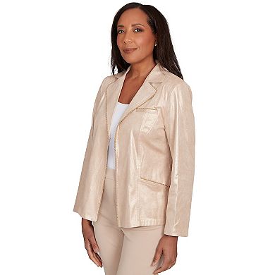 Women's Petite Alfred Dunner Faux Suede Shimmer Jacket