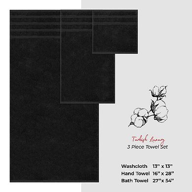 American Soft Linen Cotton Turkish 3 Piece Bath Towels
