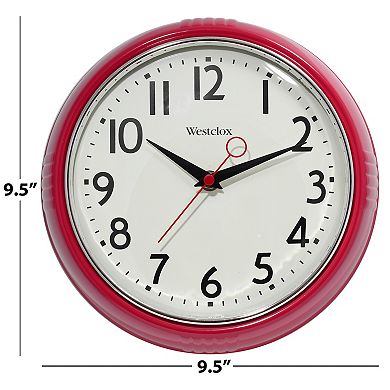 Westclox Retro Red 9.5 in. Wall Clock