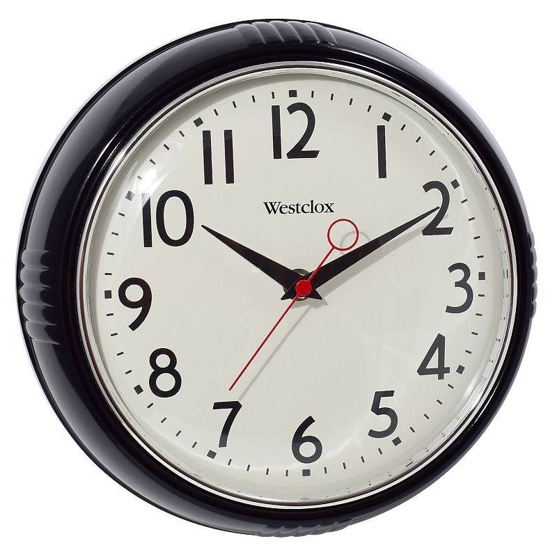 UPC 844220006004 product image for Westclox Retro Red 9.5 in. Wall Clock, Black | upcitemdb.com