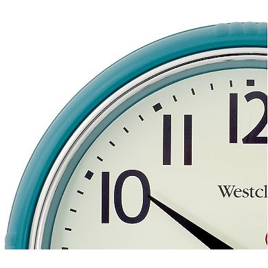 Westclox Teal Retro 12 in. Wall Clock