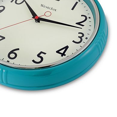 Westclox Teal Retro 12 in. Wall Clock