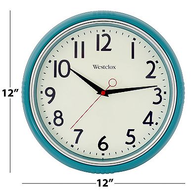 Westclox Teal Retro 12 in. Wall Clock