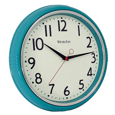 Westclox Teal Retro 12 in. Wall Clock