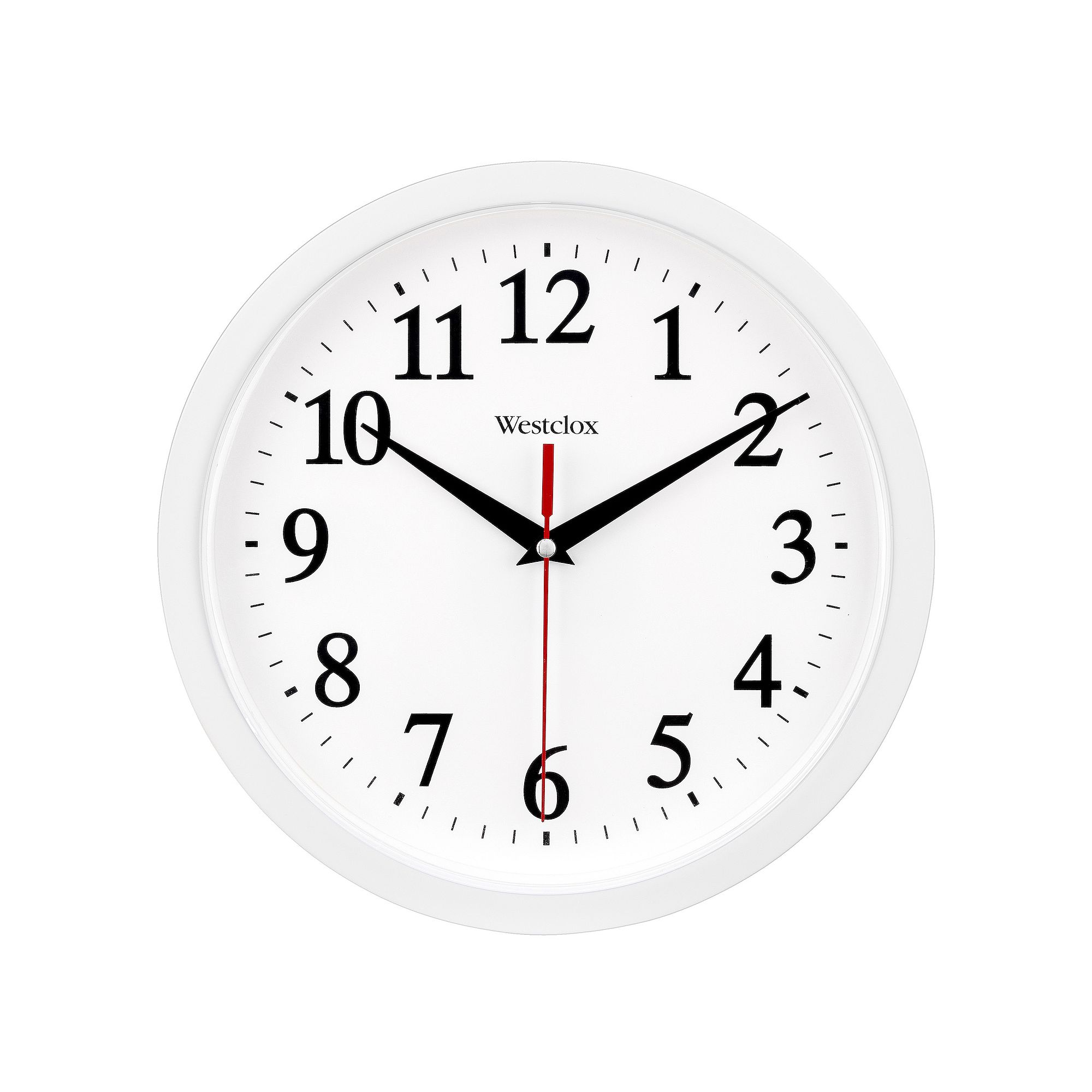 Westclox 9.75 in. Black Wall Clock, White