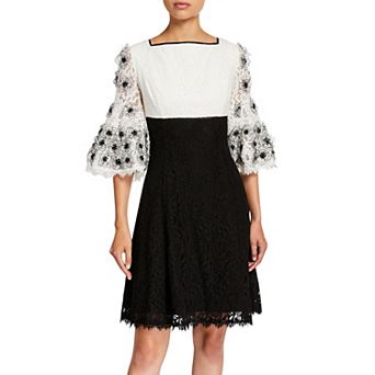 Women's Focus By Shani Floral Applique Lace Mini Dress
