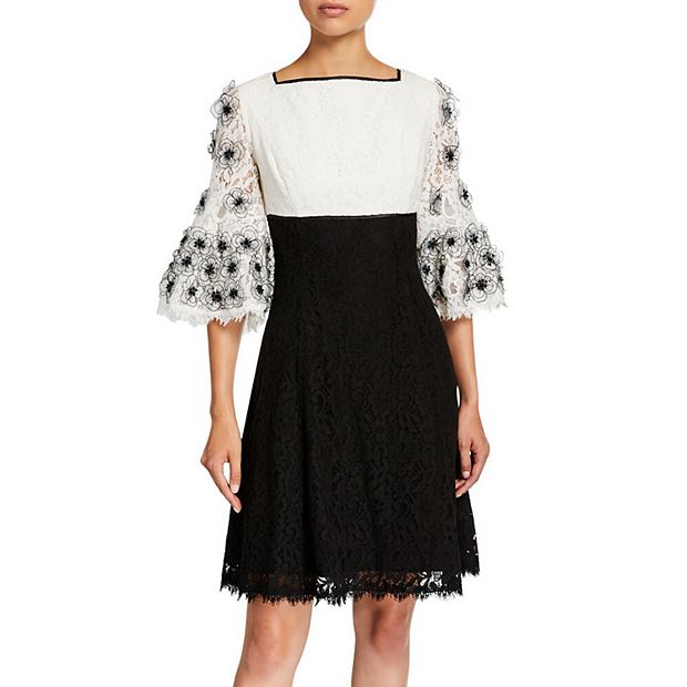 Focus By Shani Women's Lace Dress with Applique florals, 6, Cotton