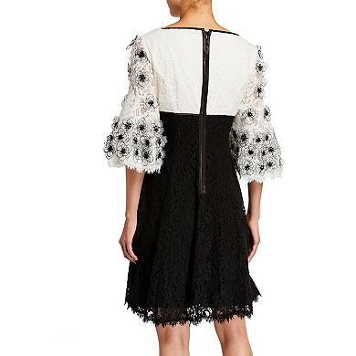 Women's Focus By Shani Floral Applique Lace Mini Dress