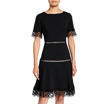 Women's Focus By Shani Fit & Flare Lace Crepe Dress