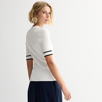 Petite Nine West Elbow Sleeve Tee