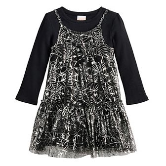 Girls 4-12 Jumping Beans® Halloween Spider Tulle Overlay Dress