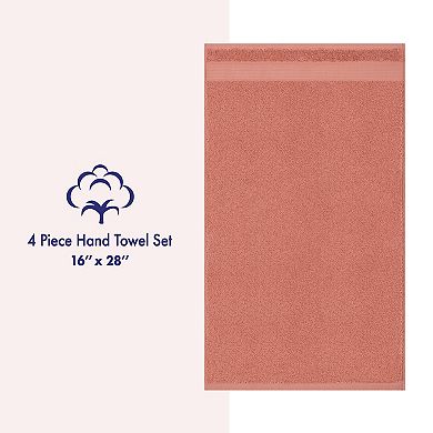 American Soft Linen Premium 4-Piece Solid Color Turkish Cotton Hand Towel Set