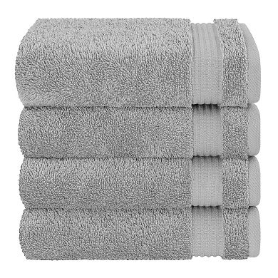 American Soft Linen Premium 4-Piece Solid Color Turkish Cotton Hand Towel Set