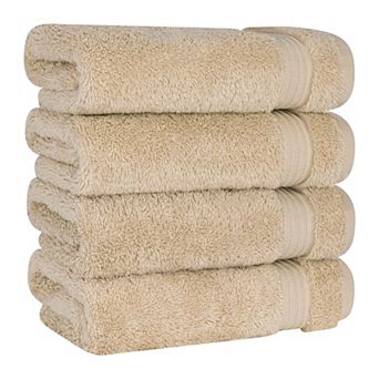 American Soft Linen Premium 4 pc Solid Color Turkish Cotton Hand Towel Set
