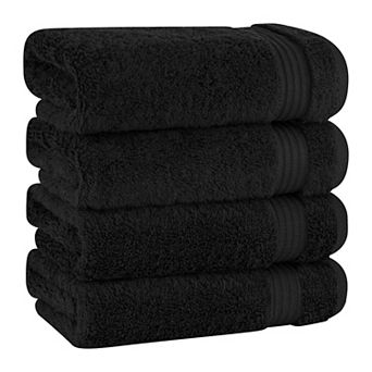 American Soft Linen Premium 4 pc Solid Color Turkish Cotton Hand Towel Set