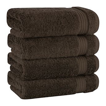 American Soft Linen Premium 4 pc Solid Color Turkish Cotton Hand Towel Set