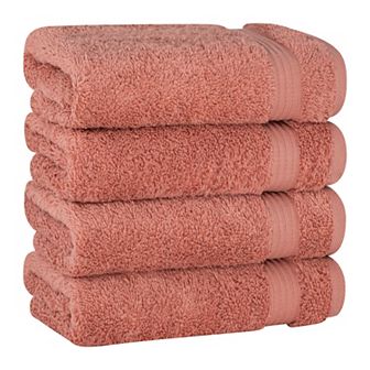 American Soft Linen Premium 4 pc Solid Color Turkish Cotton Hand Towel Set