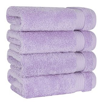 American Soft Linen Premium 4 pc Solid Color Turkish Cotton Hand Towel Set