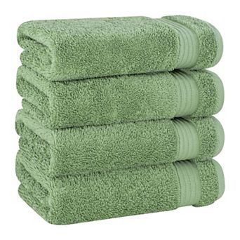 American Soft Linen Premium 4 pc Solid Color Turkish Cotton Hand Towel Set