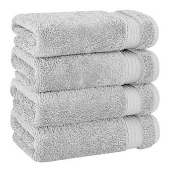 American Soft Linen Premium 4 pc Solid Color Turkish Cotton Hand Towel Set