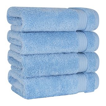 American Soft Linen Premium 4 pc Solid Color Turkish Cotton Hand Towel Set