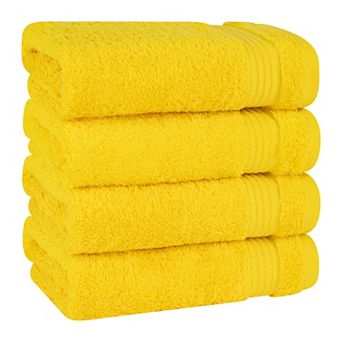 American Soft Linen Premium 4 pc Solid Color Turkish Cotton Hand Towel Set