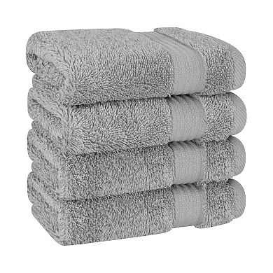 American Soft Linen Premium 4-Piece Solid Color Turkish Cotton Washcloth Set