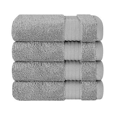 American Soft Linen Premium 4-Piece Solid Color Turkish Cotton Washcloth Set