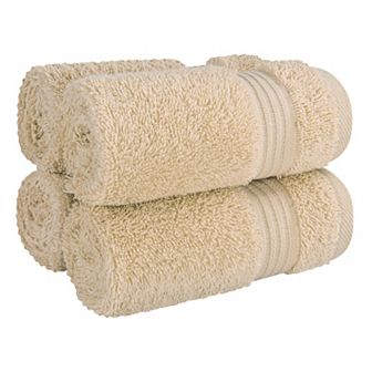 American Soft Linen Premium 4 pc Solid Color Turkish Cotton Washcloth Set