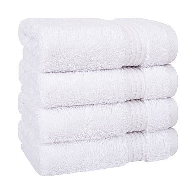 American Soft Linen Premium 4-Piece Solid Color Turkish Cotton Washcloth Set