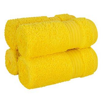 American Soft Linen Premium 4 pc Solid Color Turkish Cotton Washcloth Set