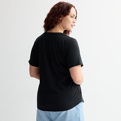 Plus Size All We Need Is Love Floral Scene Graphic Tee