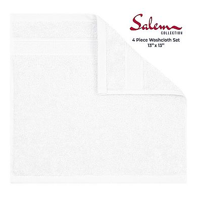 American Soft Linen Luxury Soft 4-Piece Solid Color Turkish Cotton Washcloth Set
