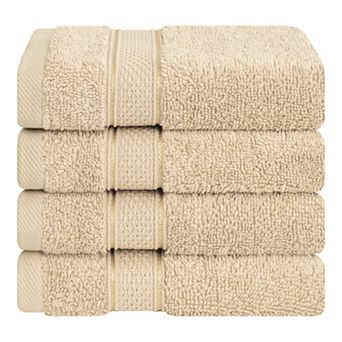 American Soft Linen Luxury Soft 4 pc Solid Color Turkish Cotton Washcloth Set