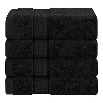 American Soft Linen Luxury Soft 4 pc Solid Color Turkish Cotton Washcloth Set