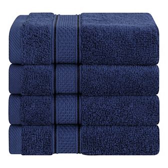 American Soft Linen Luxury Soft 4 pc Solid Color Turkish Cotton Washcloth Set