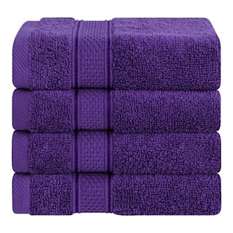 American Soft Linen Luxury Soft 4 pc Solid Color Turkish Cotton Washcloth Set