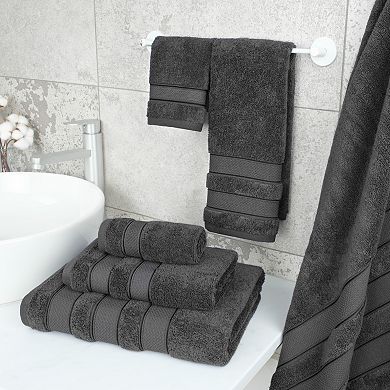 American Soft Linen Luxury Soft 6-Piece Dark Gray Turkish Cotton Towel & Washcloth Set