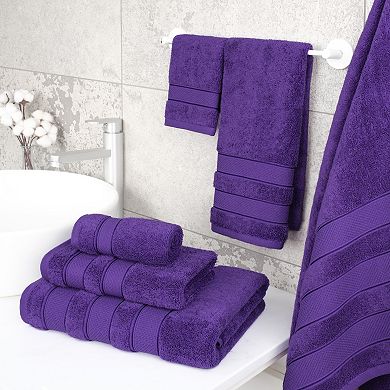American Soft Linen Luxury Soft 6-Piece Purple Turkish Cotton Towel & Washcloth Set
