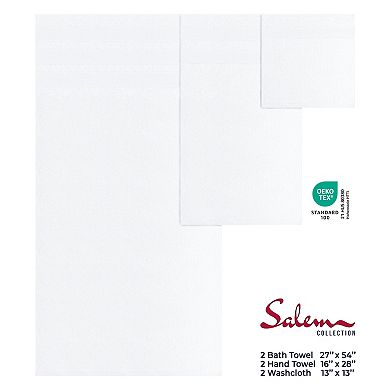 American Soft Linen Luxury Soft 6-Piece White Turkish Cotton Towel & Washcloth Set