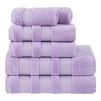 American Soft Linen Luxury Soft 6 pc Lilac Turkish Cotton Towel & Washcloth Set