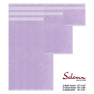 American Soft Linen Luxury Soft 6-Piece Lilac Turkish Cotton Towel & Washcloth Set
