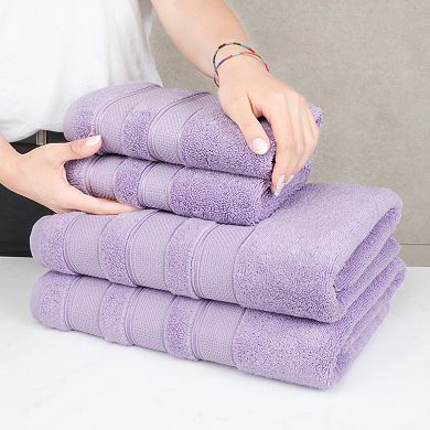 American Soft Linen Luxury Soft 6-Piece Lilac Turkish Cotton Towel & Washcloth Set