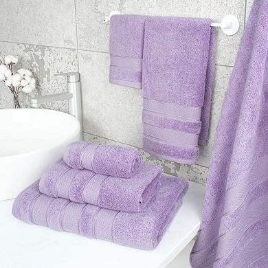 American Soft Linen Luxury Soft 6-Piece Lilac Turkish Cotton Towel & Washcloth Set