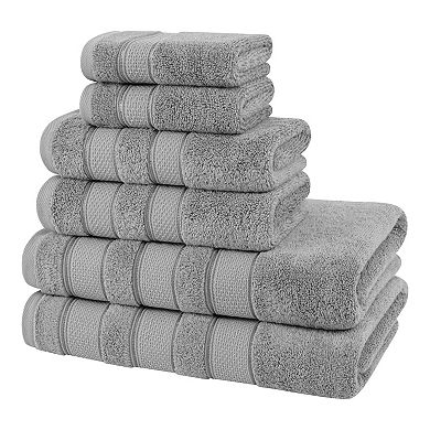 American Soft Linen Luxury Soft 6-Piece Light Grey Turkish Cotton Towel & Washcloth Set